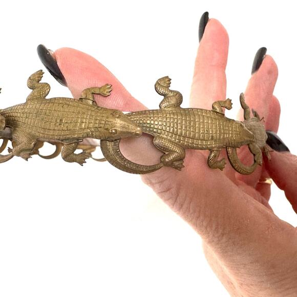 Eugenia Kim RARE HAND CAST bronze alligator headband bought at Henri Bendel, NYC main image 2